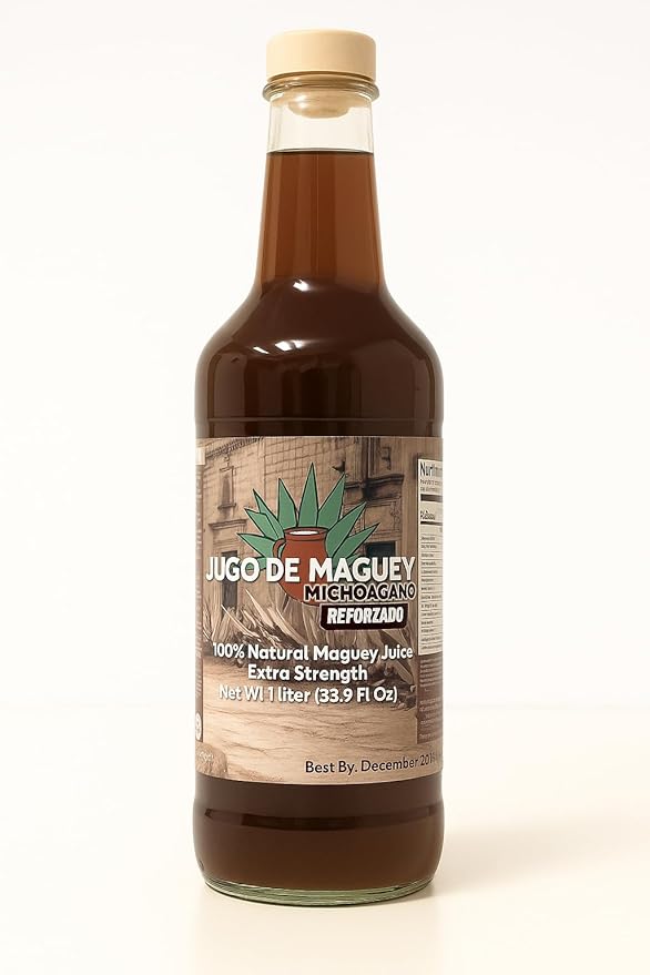Herbalista Maguey Tarasco 2 Pack Bundle - Black Juice + Maguey Natural - Jugo De Maguey Tarasco Asado + Natural Extract 33.3 Fl oz (1 Liter) Each | All Natural 100% Juice | Jugo de Maguey de Michoaca