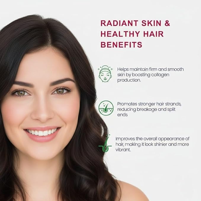 Vegetarian Collagen Supplements Powder by for Healthy Skin Hair &amp Nails 100G Guava Flavour with Biotin Vitamin C Vitamin E &amp Hyaluronates