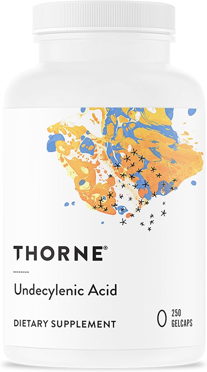 THORNE - Undecylenic Acid - Fatty Acid Support for a Healthy Balance of Gut &amp Vaginal Flora - Promotes Optimal GI Tract Function* - Gluten Dairy &amp Soy-Free - 250 Softgels