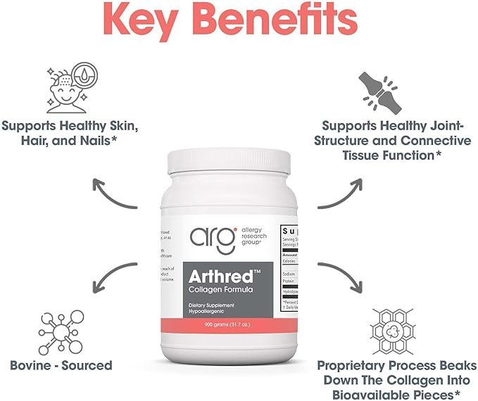 Allergy Research Group Collagen Powder for Men &amp Women - Collagen Peptides Arthred Supplement Bovine Sourced Arthred Powder Collagen Formula Hydrolyzed Collagen - 31.7 Oz