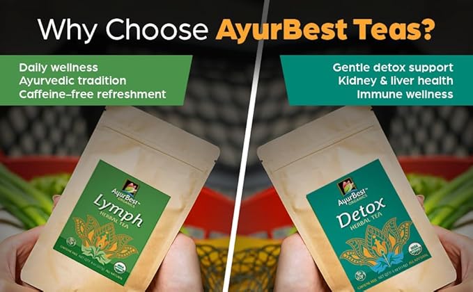 AyurBest Lymph Herbal Tea USDA Certified Organic Net Wt. 8 oz (227g) Loose Tea