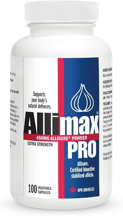 Allicin Garlic Supplement to Support Your Body’s Immune Function. with Stabilized Allicin Extracted from Clean &amp Sustainable Spanish Grown Garlic 450mg 100 Vegicaps