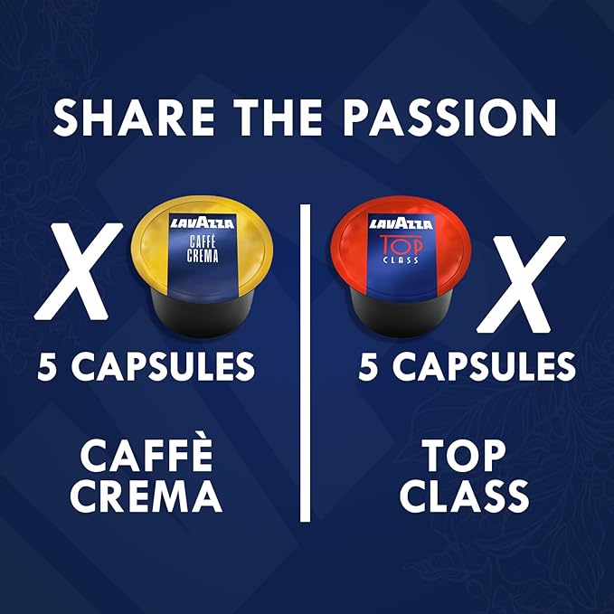 Lavazza Blue Coffee Capsules Variety Pack – 10 Count (5 Pods Each) – Includes Top Class &amp Caffè Crema Blends – Compatible with Lavazza LB Espresso Machines Only – Premium Italian Coffee