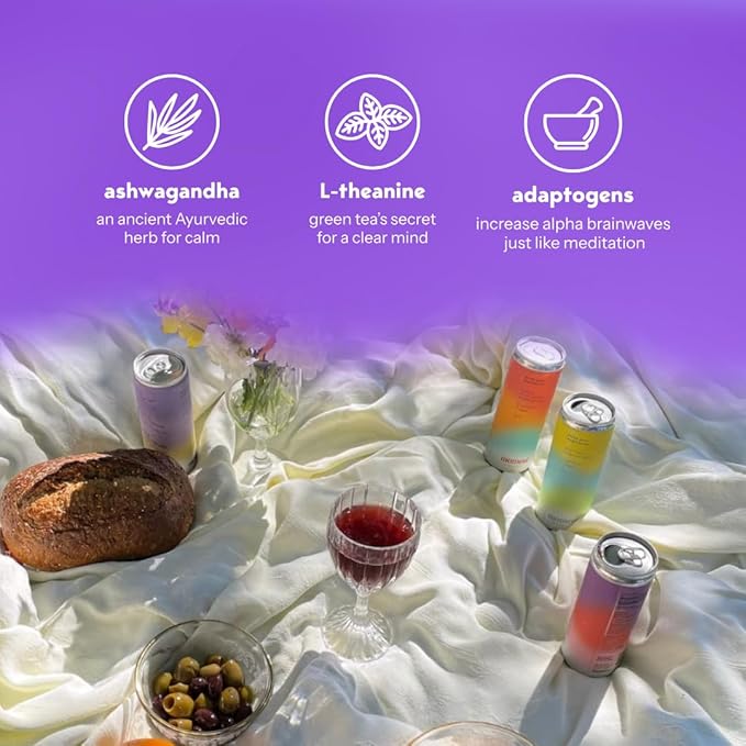 Moment Botanical Soda Soft Drink (Shark Tank) - SPARKLING Drinks | Fruity Fun | L-Theanine &amp Ashwagandha for Calm &amp Clarity | 0 Added Sugar 0 Caffeine | 24-pack