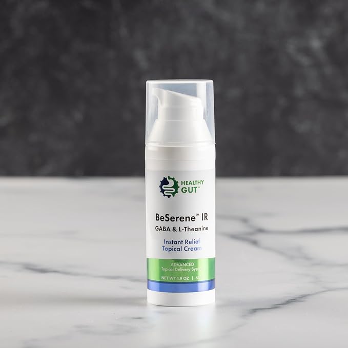 Healthy Gut BeSerene IR | GABA &amp L-Theanine | Instant Relief Topical Cream | 1.9 OZ
