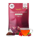 Hibiscus Raspberry Herbal Tea Bags Caffeine Free Pyramid Tea Bags Fruity Berry Blend with Rosehip Lemongrass &amp Orange Peel Hot or Ice Tea 50 Biodegradable Bags