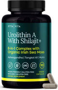 Urolithin-A Complex w Shilajit Organic Sea Moss Ashwagandha &amp Tongkat Ali Natural Energy Libido Hormone Balance and Focus for Men &amp Women (Made in USA - 3rd Party Tested)