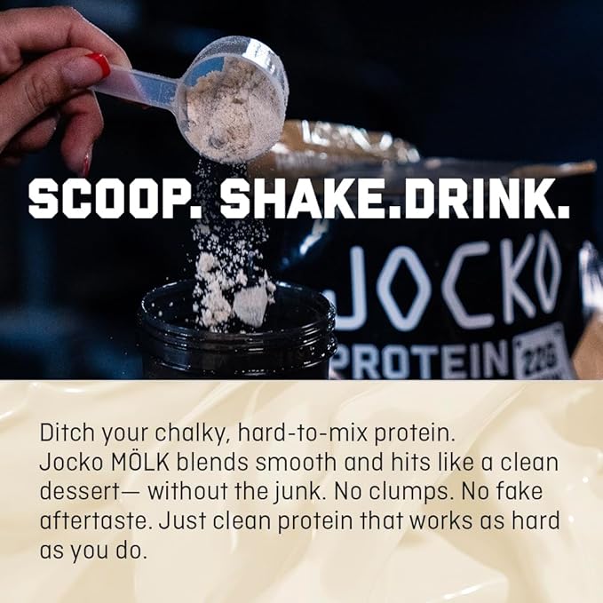 Jocko Fuel Mölk Whey Protein Powder 22g Low Sugar Monk Fruit Blend - Muscle Recovery &amp Growth Packaging May Vary (25 Servings Chocolate Peanut Butter)