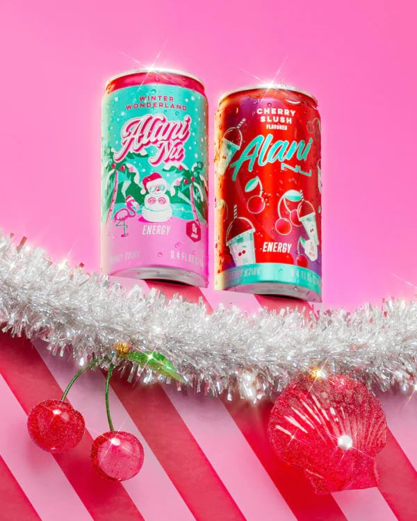 Alani Mini Merry Mix Energy Drink Variety Pack – Limited Edition Holiday Flavors Winter Wonderland &amp Cherry Slush – Sugar Free 8.4 fl oz Cans (8 Pack)