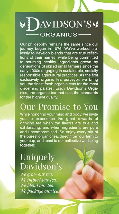Davidson's Organics Tropical Green 25-count Tea Bags Pack of 6
