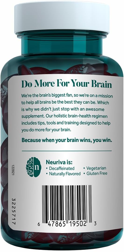 NEURIVA Plus Brain Supplement for Memory Focus &amp Concentration + Cognitive Function with Nootropics Phosphatidylserine and Neurofactor VIT B6 &amp B12 Strawberry Flavor 50 Gummies (3 Pack)