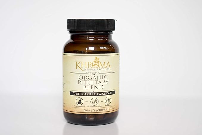 Organic Pituitary Blend - 60 Vegan Capsules in a Glass Bottle - for Maximum Pituitary Support - by Khroma Herbs
