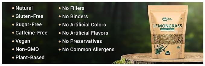 Lemongrass Loose Leaf Herbal Tea Caffeine Free 224g (8-ounce) Culinary Use (Pack of 2)