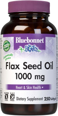 BlueBonnet Flax Seed Oil 1000 mg - Omega 3 6 9 Fatty Acids Heart Health &amp Skin Support for Women &amp Men - Cold-Pressed Organic Flaxseed Oil Capsules - Non-GMO Gluten-Free Soy-Free - 250 Soft
