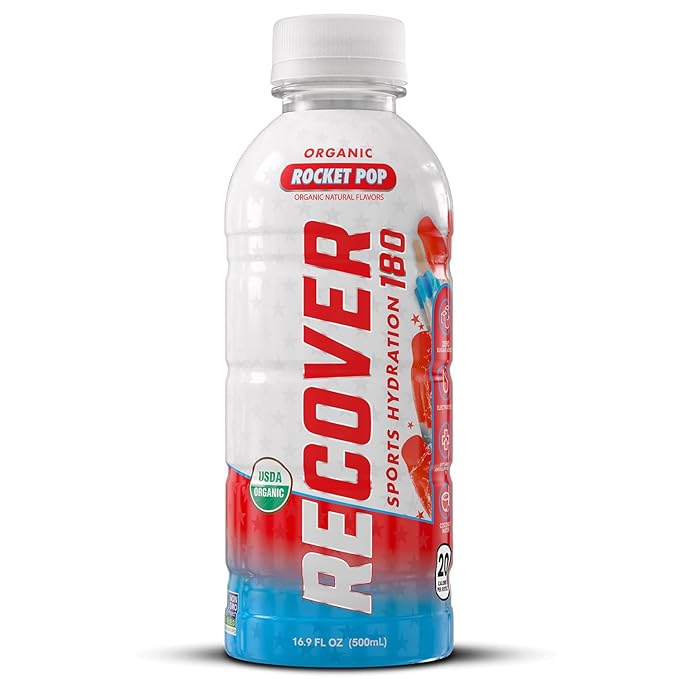 RECOVER 180 Organic Sports Hydration Drink No Sugar Added 20 Calorie Sports Beverage Organic Flavors With Vitamins Potassium-Packed Electrolytes (16.9 Fl Oz (Pack of 12) Variety Pack)