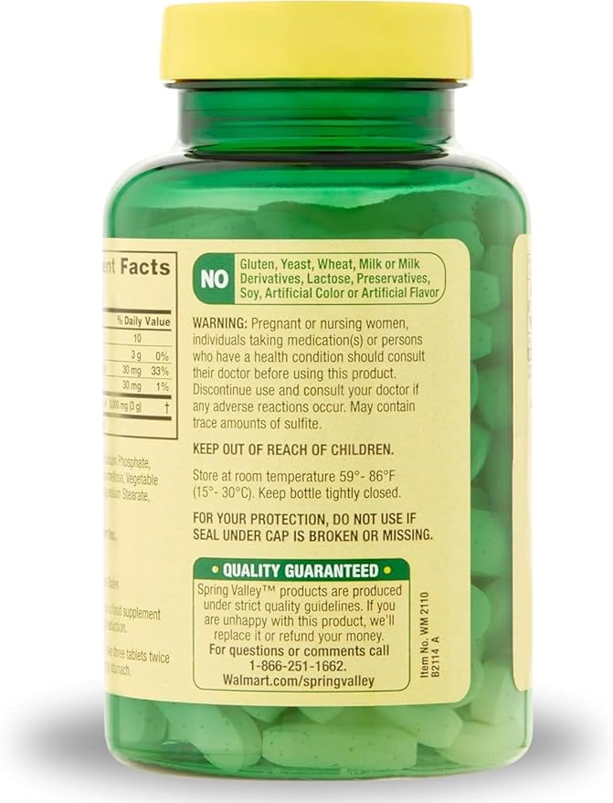 Collagen Type 1 &amp 3 Plus Vitamin C Hair Skin Nails Health Dietary Supplement Tablets 1000 mg 90 Count by Spring Valley (Pack of 1) + VSL Sticker