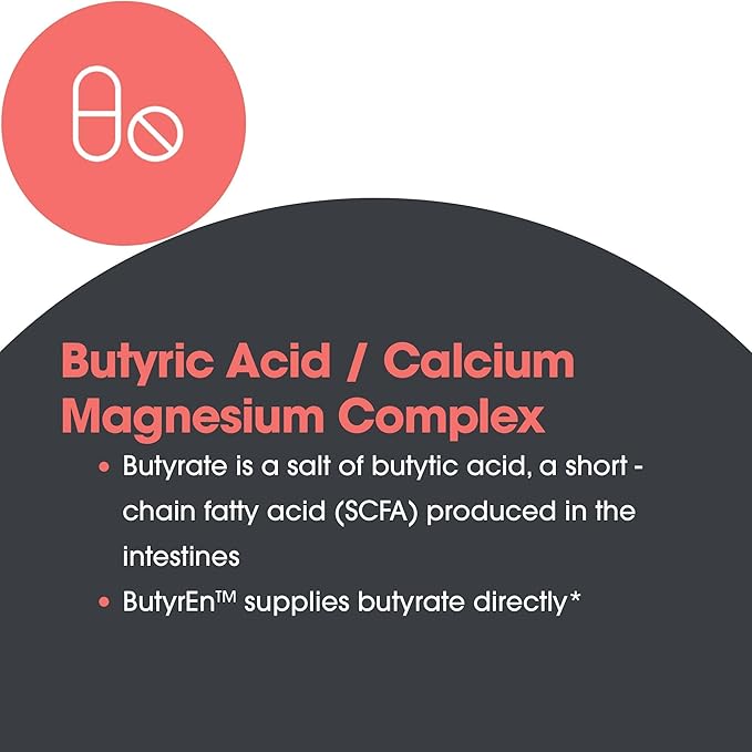 ARG ButyrEn Colon Lining Nutrition - Supports Gut and Colon Health - Digestive Support - Delivers 200 mg - Vegetarian &amp Hypoallergenic - 100 Servings - 100 Delayed-Release Capsules