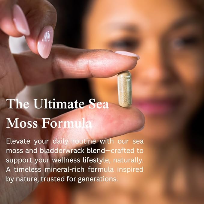 Dr. Sebi's Sea Moss Capsules with Bladderwrack – 1 Month Supply (88 Count)