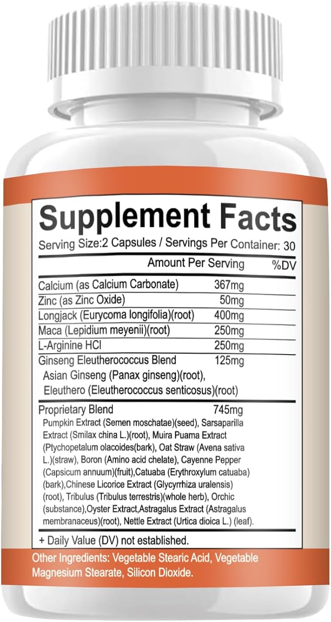 Men's Vitality Supplement Arctic Herb &amp Reindeer Organ Blend – Daily Support Capsules for Energy Stamina &amp Overall Wellness – 60 Ct