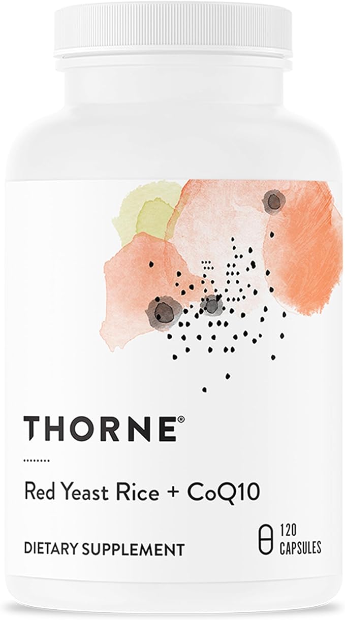 THORNE - Red Yeast Rice + CoQ10 - Supports Healthy Cholesterol Levels Already in a Normal Range &amp Heart Health - Added Antioxidant Support* - Third-Party Certified - Gluten-Free - 120 Capsules