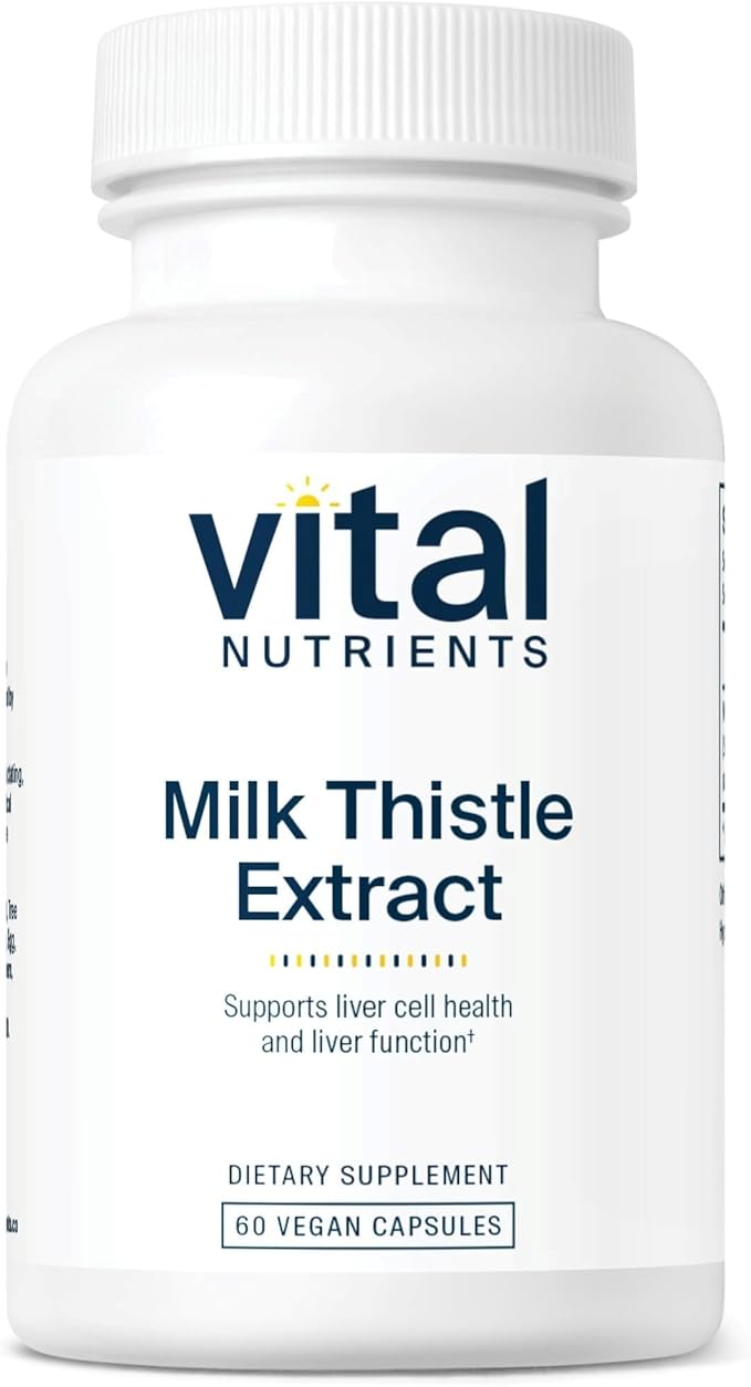 Vital Nutrients Milk Thistle Extract 250mg - Vegan Milk Thistle Supplement for Liver Function &amp Detox - Antioxidant Support for Glutathione Production - Gluten Dairy Soy Free - Non-GMO - 60 Caps