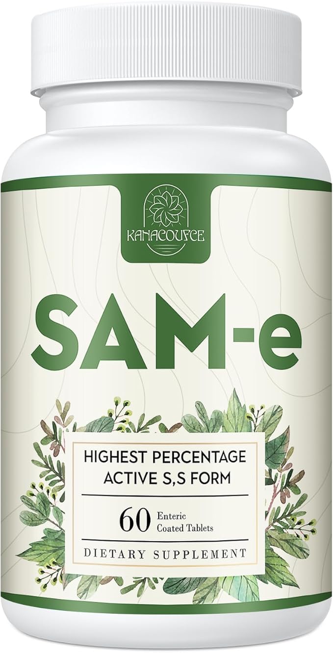 1100mg SAM-e (S-Adenosyl-L-Methionine) SAM e Supplement for Mood Joint &amp Liver Highest Concentration of Active SS Form Same Vegan 60 Tablets