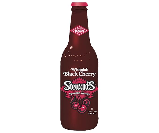 Stewart's Wishniak Black Cherry Soda 12 fl oz (12 Glass Bottles)