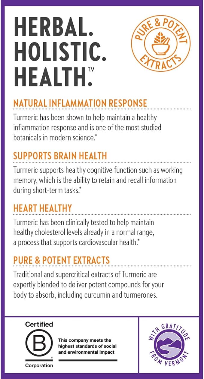 New Chapter Turmeric Supplement One Daily Heart Brain &amp Healthy Inflammation Support Supercritical Turmeric Curcumin Means No Black Pepper Needed Non-GMO Gluten Free – 60 Count (2 Month Supp