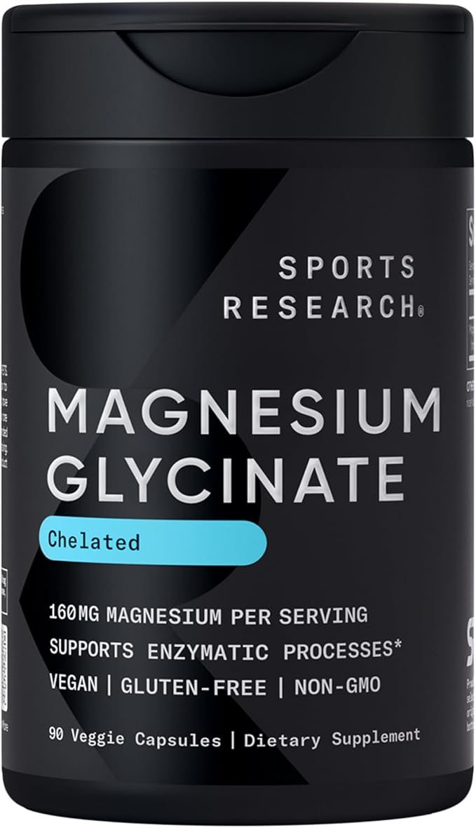 Sports Research De-Stress &amp Sleep Bundle - Melatonin-Free Sleep Complex Double Strength L-Theanine Supplement and 160 mg Chelated Magnesium Glycinate for Focus Relaxation &amp Sleep Support