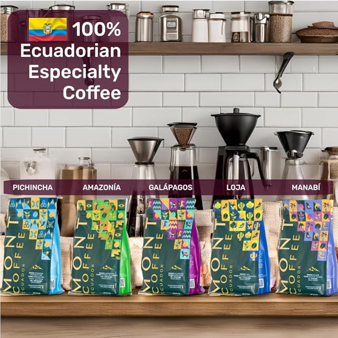 Mont Coffee Ecuador | Pichincha Region | 100% Arabica | Limited Deluxe Coffee | Medium Roast | Premium | Fresh Roast | Sourced Directly from Our Farms | Latitude 0.0'00