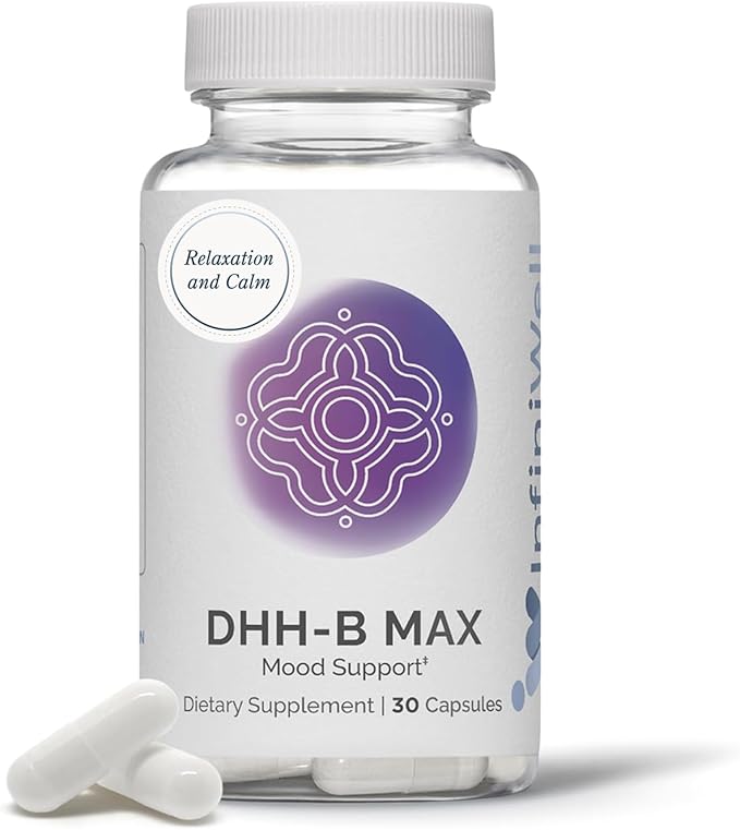 InfiniWell DHH-B Max - 15mg DHH-B Mood Support Supplement - 20x More Potent Than Standard Magnolia Bark Extract - Promote Relaxation Calm Cognitive Clarity &amp a Healthy REM Sleep Cycle (30 Capsul