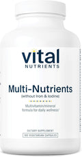 Vital Nutrients Multi-Nutrients (No Iron or Iodine) - Comprehensive Vegetarian Daily Multivitamin and Mineral Formula with Potent Antioxidants* - Gluten Dairy Soy Free - Non-GMO - 180 Capsules
