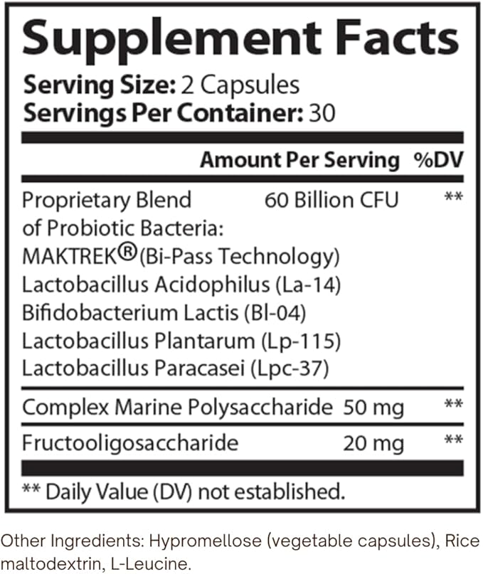 Melatonin Plus &amp Probiotic Capsules | Sleep Support &amp Digestive Health | 60 + 60 Capsules | with 900mg Calming Blend &amp 60 Billion CFU Probiotics