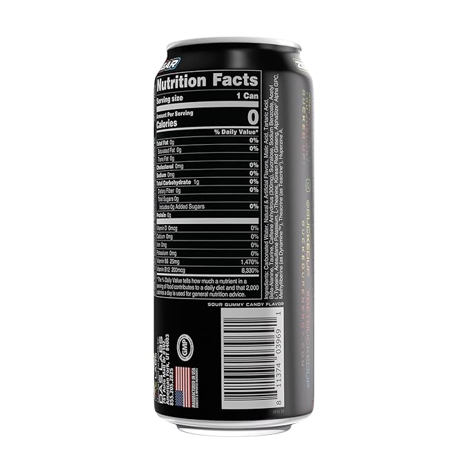 Bucked Up Energy Drink 300mg (Sour Bucks) (12 CT)