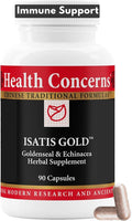 Health Concerns Isatis Gold - Immune System Support &amp Respiratory Tract Supplements - Echinacea Platycodon Goldenseal &amp Ligusticum Root Extract - 90 Capsules