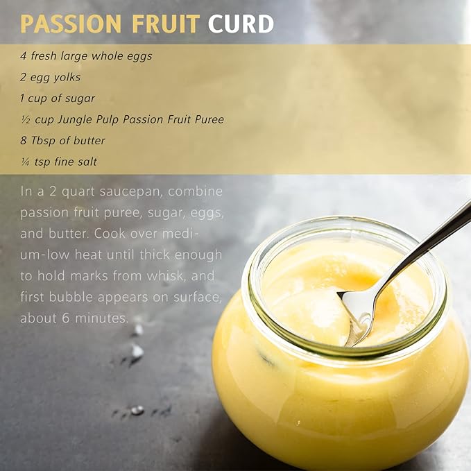 Jungle Pulp Passion Fruit Puree and Mango Puree Mix and Blend For Cocktails Desserts Margaritas Ice Tea and Ice Cream 2 x Bundle (33.8 Each)
