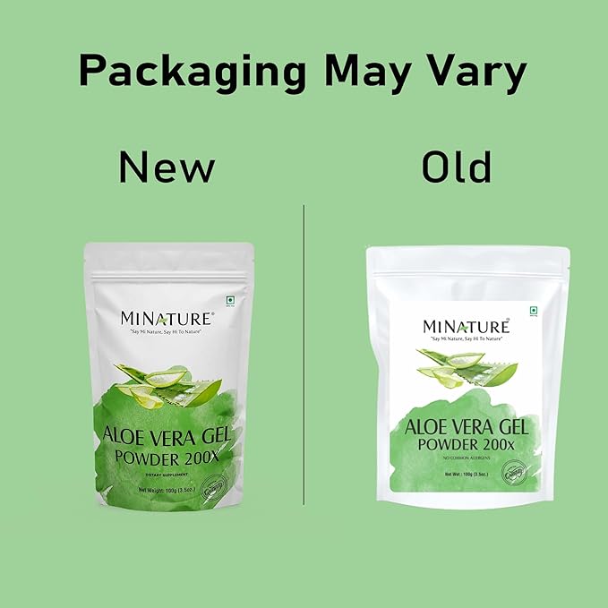 Aloe Vera Gel Powder 200x by mi Nature | Natural and Pure | Aloe Barbadensis | 100g (3.5oz) | Highly Concentrated (200x) | Digestive Support | Suitable for Cosmetic formulations