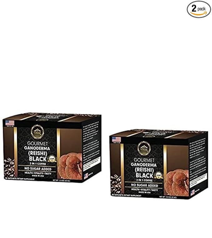 Eternal Gourmet Ganoderma (REISHI) Black Coffee 2 in1 Made in USA Cafe Negro con ganoderma Eternal(2-Pack)