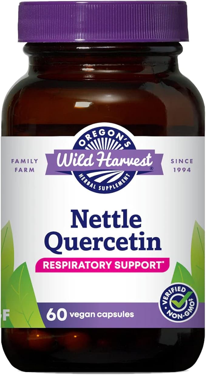 Oregon's Wild Harvest Nettle Quercetin Capsules Non-GMO Organic Herbal Supplements 60 Count