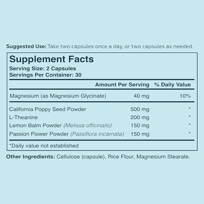 Tend Relax Sleep Support Dietary Supplement Natural Sleep Aid 60 Count