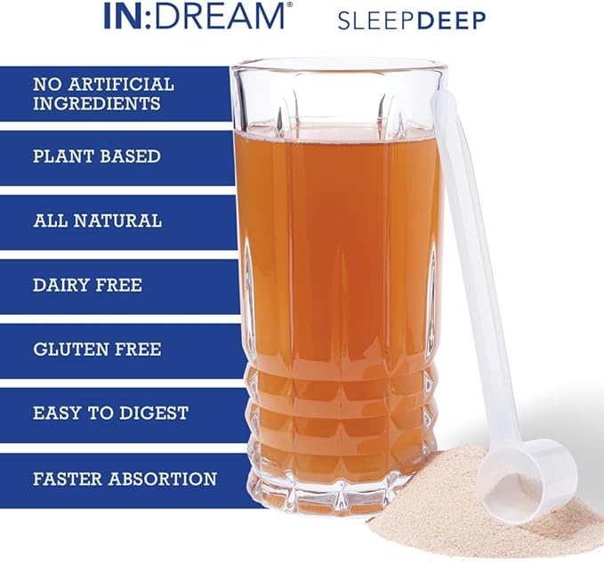 in Dream - Natural Sleep Aid Powder Drink Mix Herbal Adaptogen &amp Antioxidant Blend – Natural Night Sleep Drink for Deep Sleep Relaxation &amp Recovery – Pomegranate Flavor 20 Servings