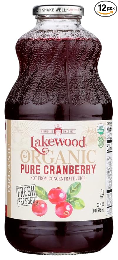 Lakewood Pure Cranberry Juice OG2 32 oz. (Pack of 12)