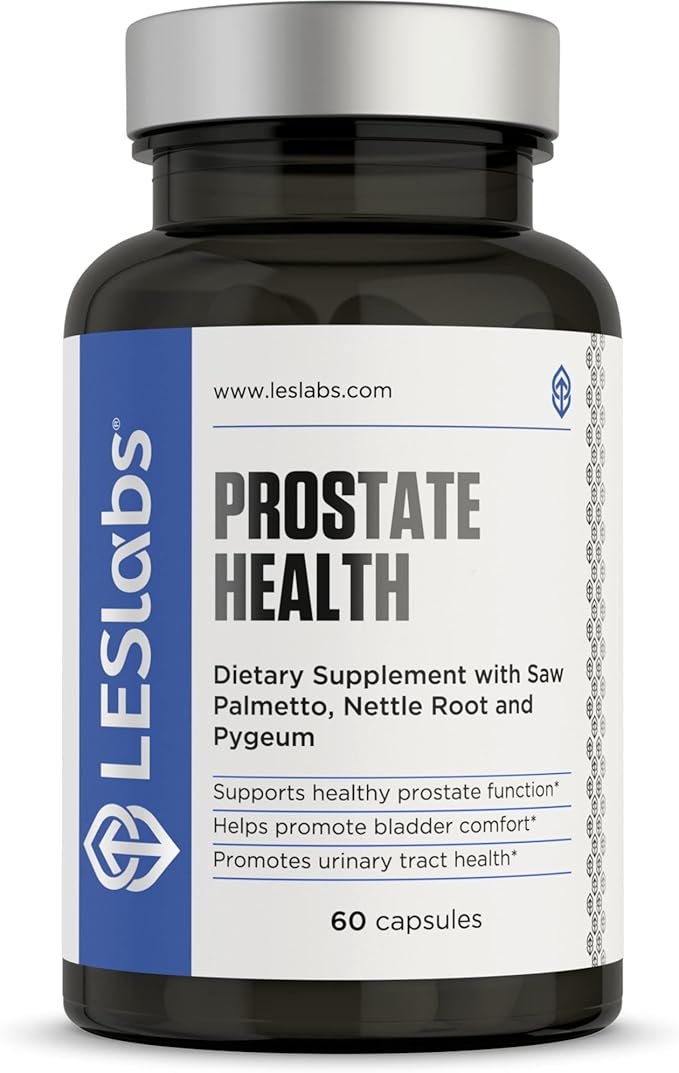 LES Labs Prostate Health – Prostate Support Urinary Tract Health Fewer Bathroom Visits &amp Improved Sleep – Saw Palmetto Pygeum Beta Sitosterol &amp Nettle Root – Non-GMO Supplement – 60 Capsul