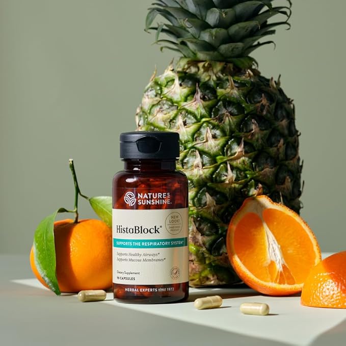 Nature's Sunshine HistaBlock | Respiratory Support Supplement | Supports Airways &amp Blocks Irritants | Antioxidant Strength | Seasonal Allergy Help | Natural Respiratory Function Aid 90 Capsules