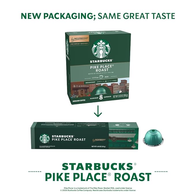 Starbucks by Nespresso Vertuo Blonde &amp Medium Roast Variety Pack Coffee 30-count Coffee Pods Brews 7.8 oz.