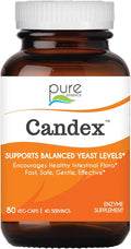 Pure Essence Candex Supplement - Yeast Overgrowth Supplement with Digestive Enzymes Yeast Infection Probiotic Treatment for Men and Women - 80 Capsules