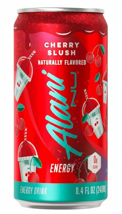 Alani Mini Energy Drinks Variety Pack | Cherry Slush Juicy Peach &amp Orange kiss | Sugar free Low Calorie Energy Drinks 8.4 Fl Oz Cans (Pack of 3)