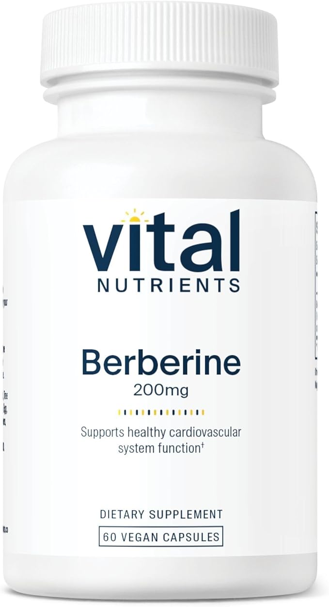 Vital Nutrients Berberine - Supports Healthy Bowel Function and Normal Triglyceride Levels - Vegan Supplement - Gluten Dairy and Soy Free - 200 mg - 60 Capsules