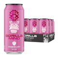 Gorilla Mind Energy Drink | Unmatched Energy · Amplified Focus | N-Acetyl-L-Tyrosine Alpha-GPC 200mg Caffeine Uridine Saffron | 0 Sugar Or Artificial Colors | 16oz 12-Pack (Strawberry Candy)