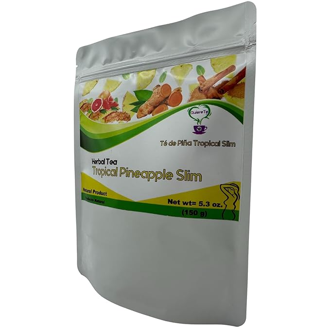 Pineapple Cinnamon Tea Quiere Te 5.3 Oz (150grams) Up to 100 cups Tropical Loose Leaf Tea Resealable Bag Piña tea Product from México 100% Naatural Piña Deshidratada Canela